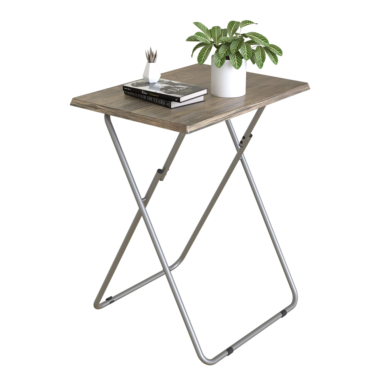 Garden 4 You Portable Folding Tv Tray Table Tv Dinner Tray With Sturdy Mdf,No Assembly Required, 25In(White,1Pc)