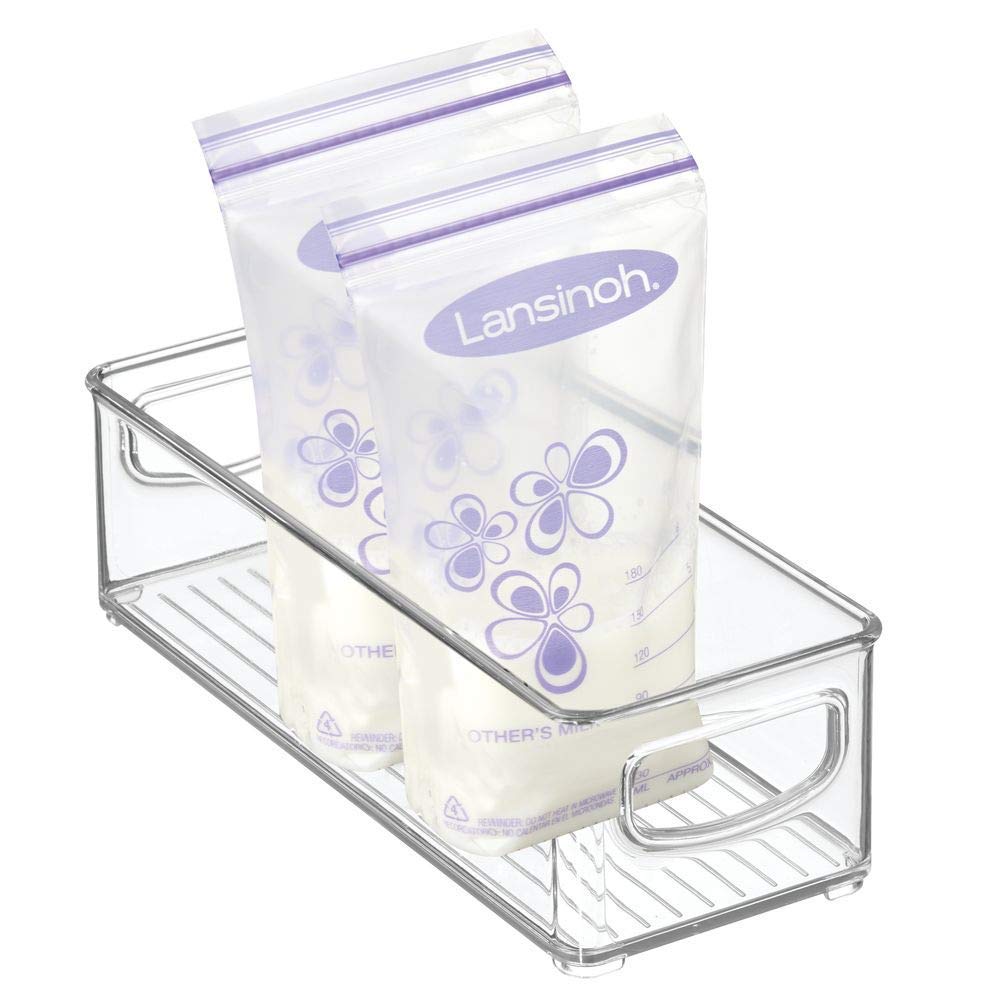 mDesign Small Plastic Nursery Storage Container Bins with Handles for Organization in Cabinet, Closet or Cubby Shelves - Organiz