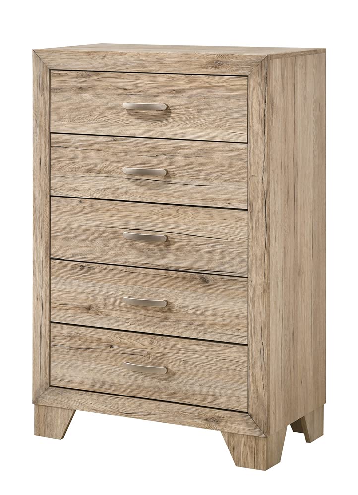 Acme Miquell 5-Drawer Wooden Chest In Natural