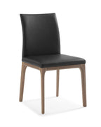 Whiteline Modern Living Stella Dining Chair with Faux Leather Seat and Back and Grey Oak Veneer Legs, Set of 2, Black/Walnut