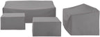 Crosley Furniture Patio Furniture Covers, Waterproof 4-Piece Cover Set For Outdoor Sectional Sofa Sets, Gray