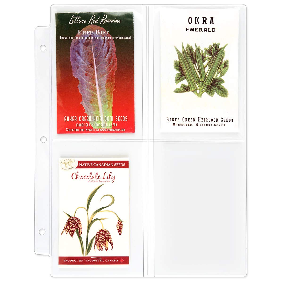 Storesmart Seed Packet Binder Page - 4 Pockets Per Page. 10-Pack. Vp201-Seed-10