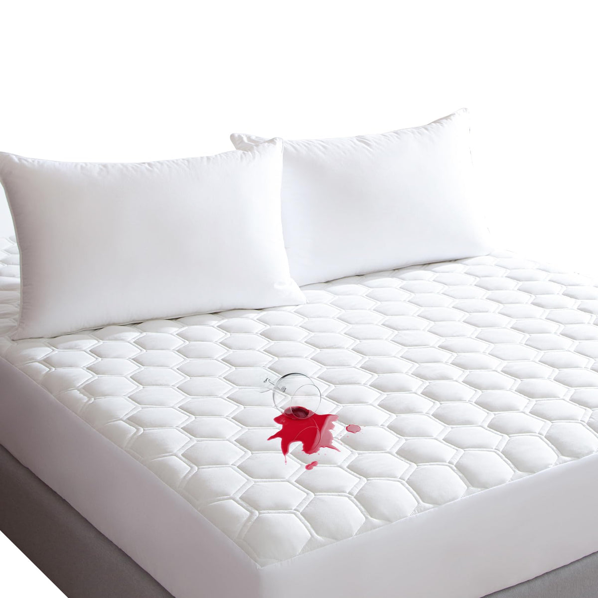 Waterproof Mattress Protector Queen Size, Cooling Hypoallergenic Bed Mattress Cover, Soft Breathable Quilted Mattress Pad With D