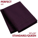 Mellanni Pillow Cases Standard Size Set Of 2 - Pillow Covers - Hotel Luxury Bedding Sheets & Cooling Pillowcases - Wrinkle, Fade, Stain Resistant (Set Of 2 Standard/Queen Size 20'X30', Purple)