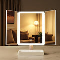 SKSFLY 3- Folding Makeup Mirror, 76 LED Beads, 3 Adjustable Color Modes,Long Press The Touch Button to Adjust The brightness1%-1
