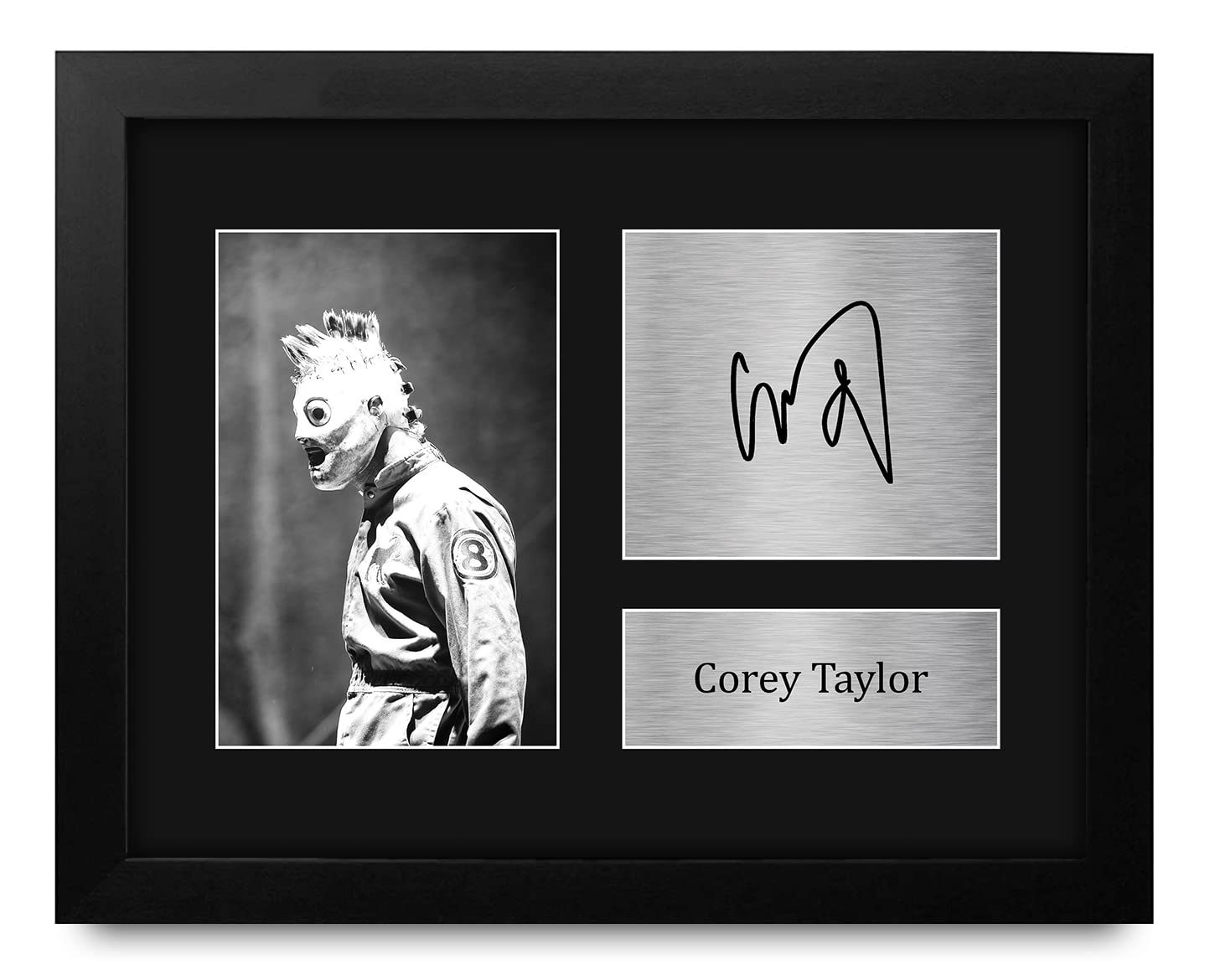 HWC Trading Corey Taylor Slipknot Gifts USL Framed Printed Signed Autograph Picture for Music Memorabilia Fans - US Letter Size