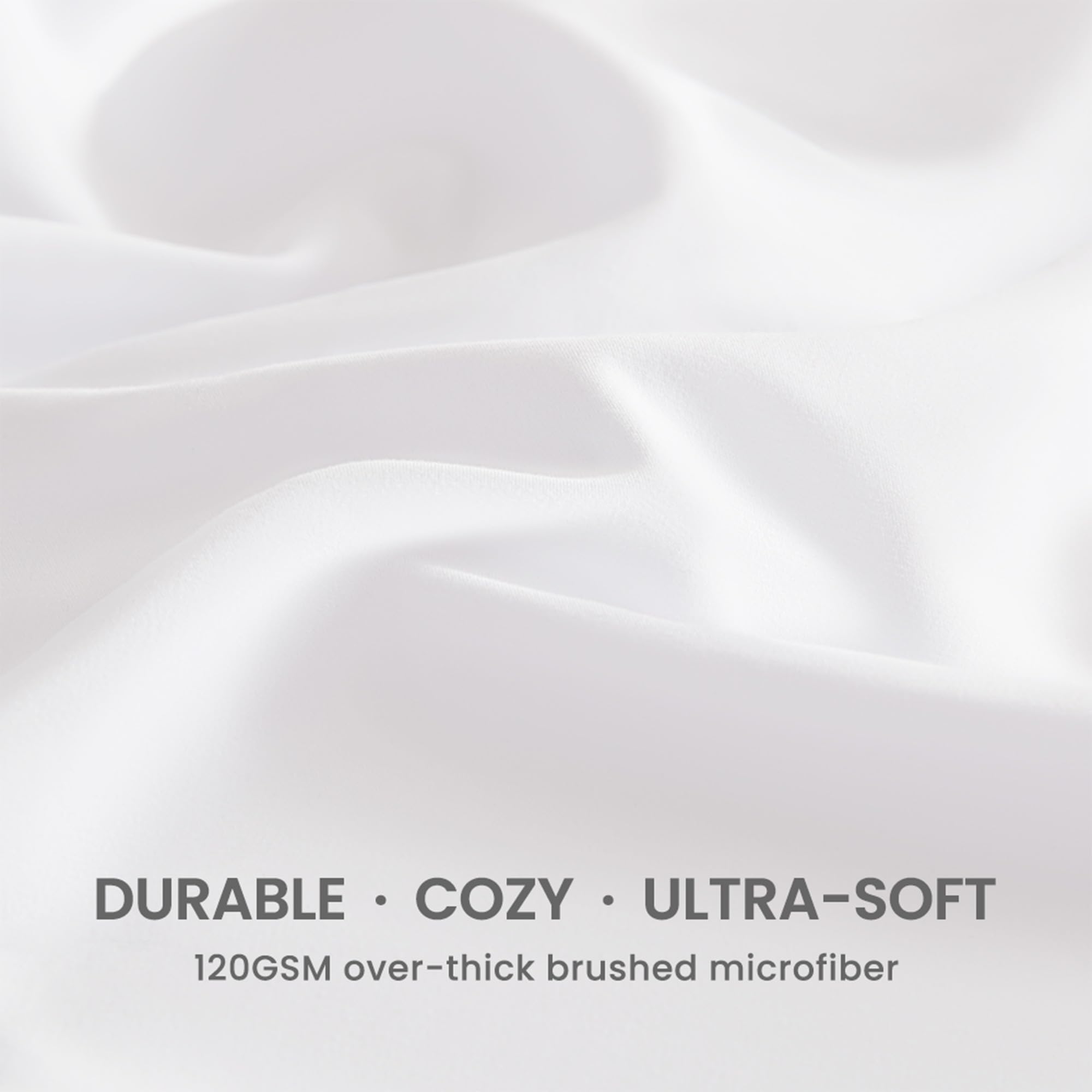 Sleep Zone Nanotex Super Soft Cooling Twin Bed Sheets Set For Kids 3 Piece - Easy Care Fitted Flat Sheet & Pillowcase Sets - Wrinkle Free, Fade Resistant, Deep Pocket 16' (White, Twin)