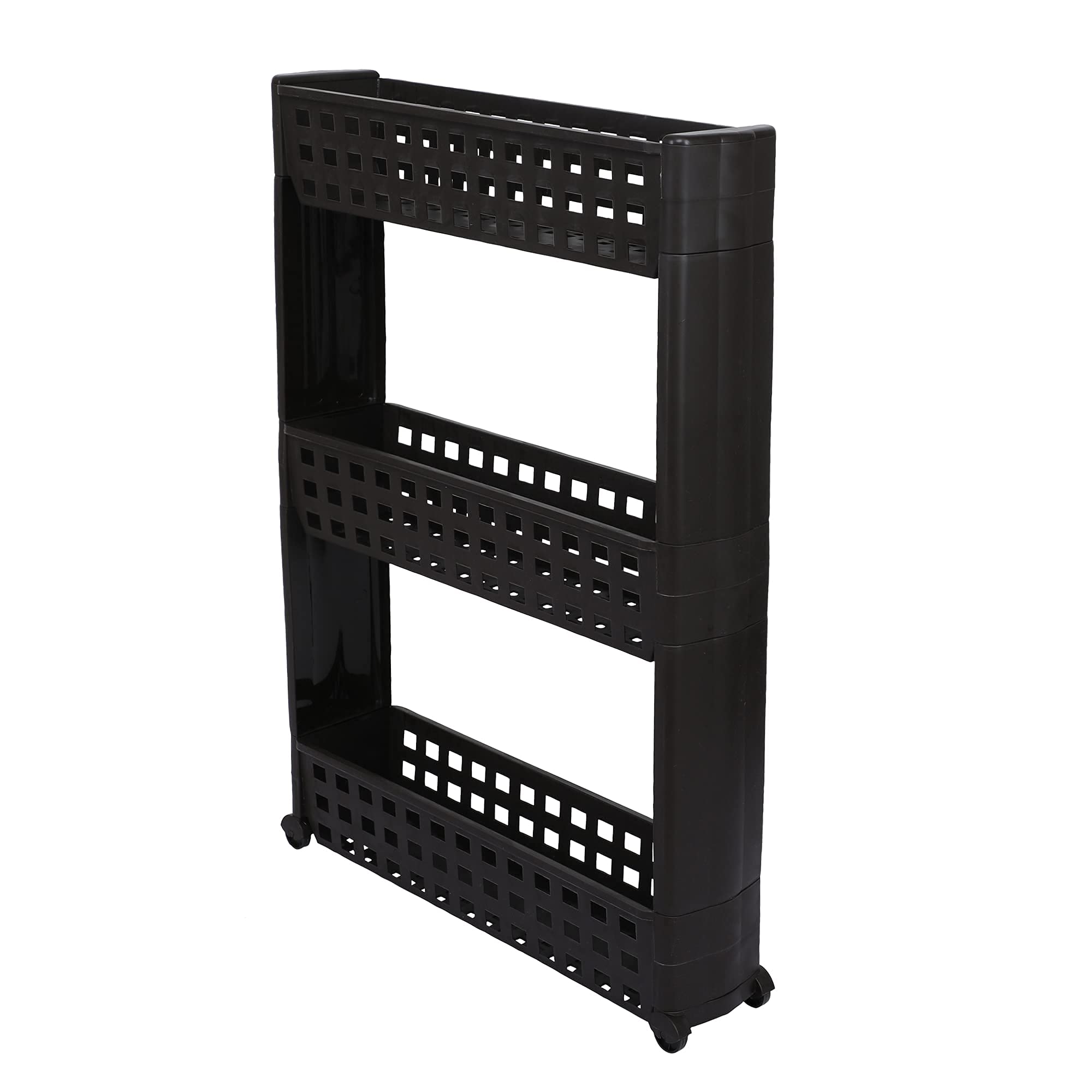 Cutting Edge 3 Layer Slim Storage Rack With Wheels  Dark Brown