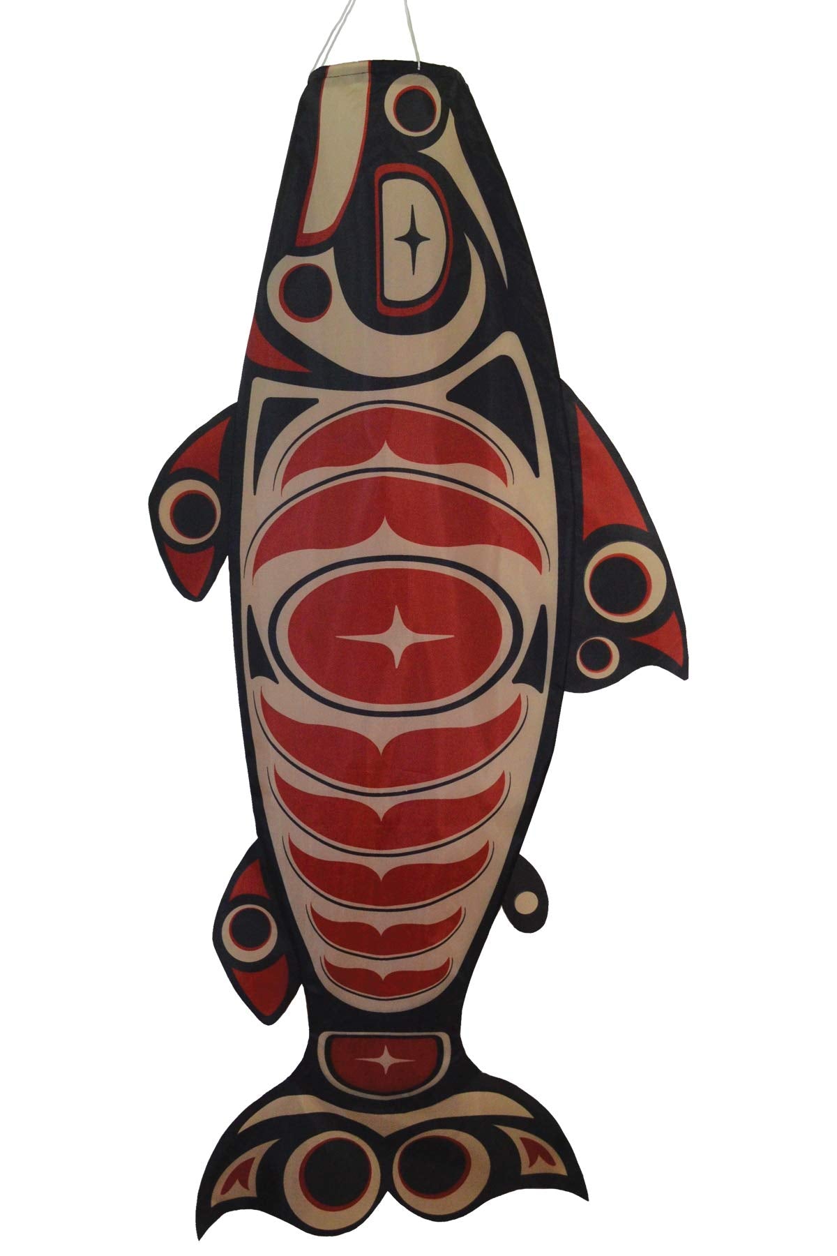 In The Breeze 5120 Salmon Totem Fish Windsock-Hanging Outdoor Decoration, 48',