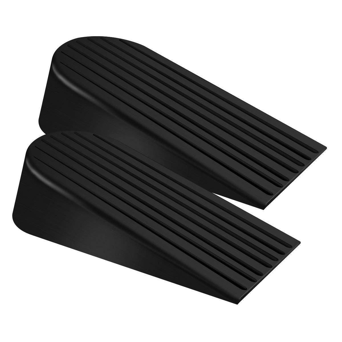 Big Door Stopper 2 Packs Heavy Duty Wedge Rubber Door Stop Works On All Floor Surfaces Height Up To 1.9 Inches Non-Scratching Do
