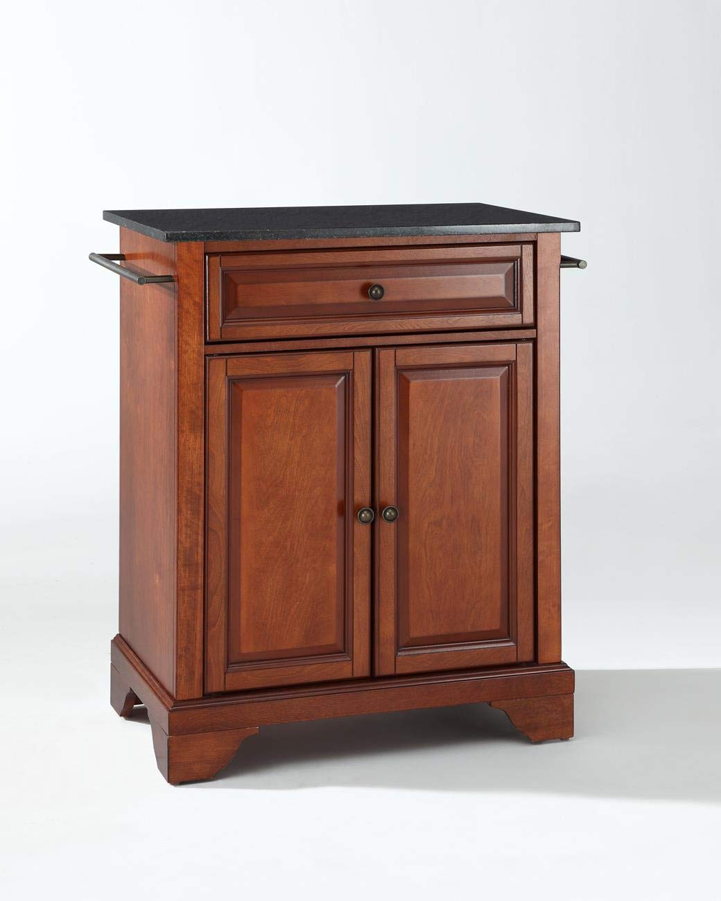 Crosley Furniture Lafayette Cuisine Kitchen Island With Solid Black Granite Top - Classic Cherry