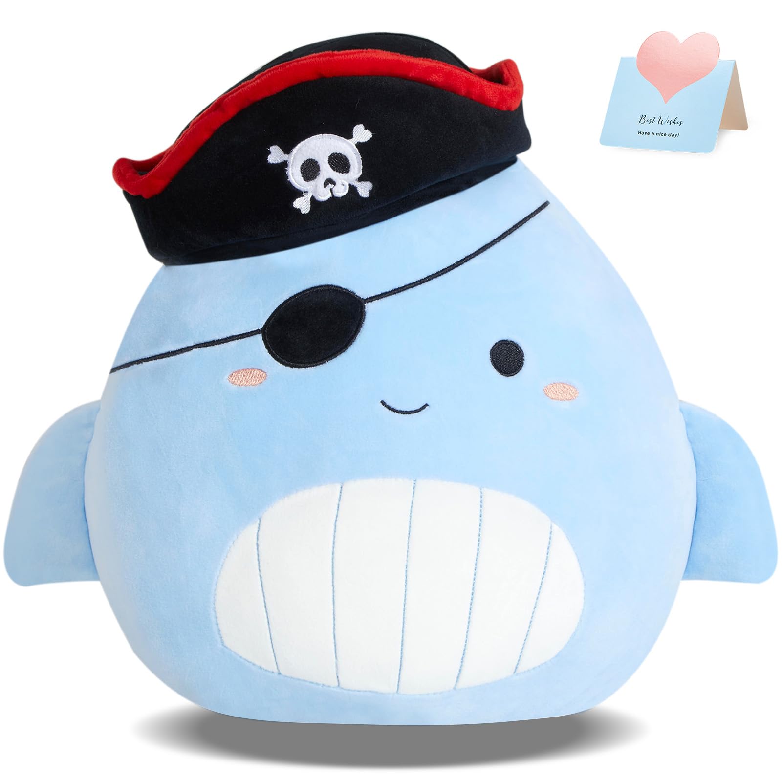 Cozyworld 14    Pirate Whale Plush Pillow Stuffed Animals Original Plushie Cute Soft For Boys Girls