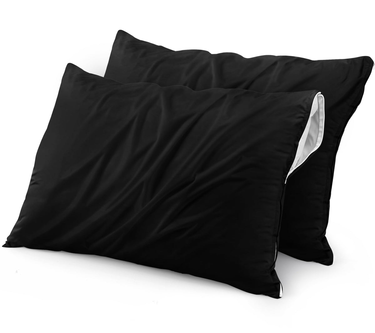 Utopia Bedding Waterproof Pillow Protectors Zippered (2 Pack, Black) Queen Size, Zippered Pillowcases, Bed Bug Proof Pillow Enca