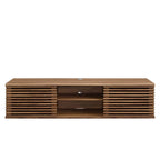 Modway Render 60" Mid-Century Modern Wall Mount Media Console Tv Stand, 60 Inch, Walnut