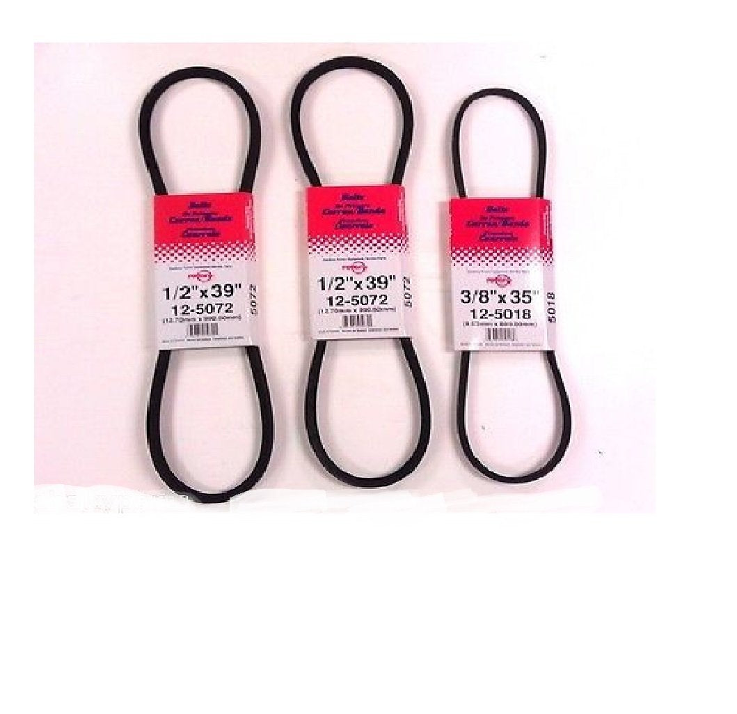 Ariens (2) 5072 & (1) 5018 Rotary Belt Set Compatible 07200431 & 07200111