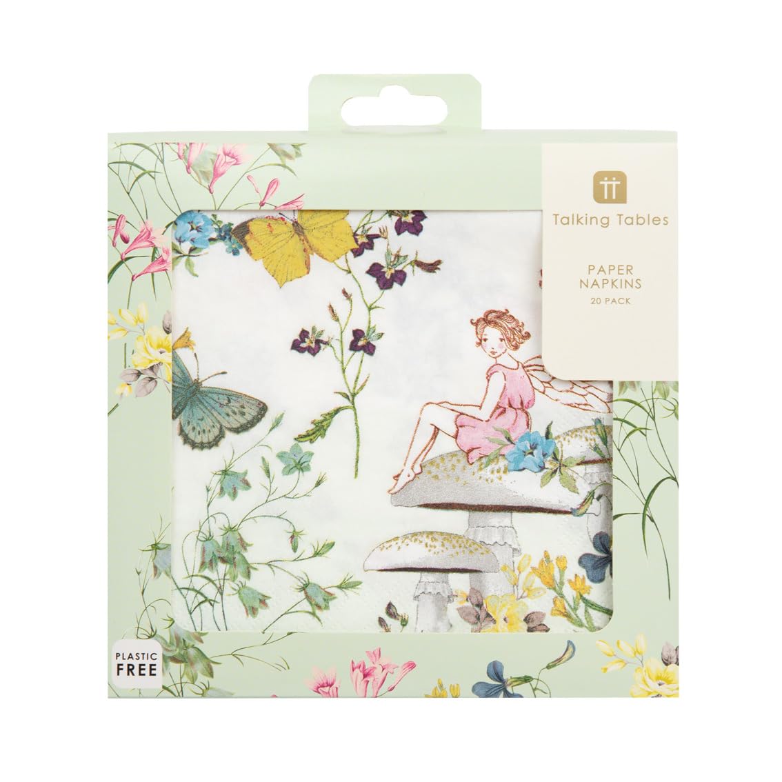 Talking Tables Truly Fairy Paper Napkins (13 inch) for a Birthday Party or Tea Party, Multicolor (20 Pack)