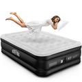 Airefina Updated 18' Air Mattress Full With Built In Pump, Full Size Air Mattress In 3 Mins, Full Blow Up Mattress With Flocked