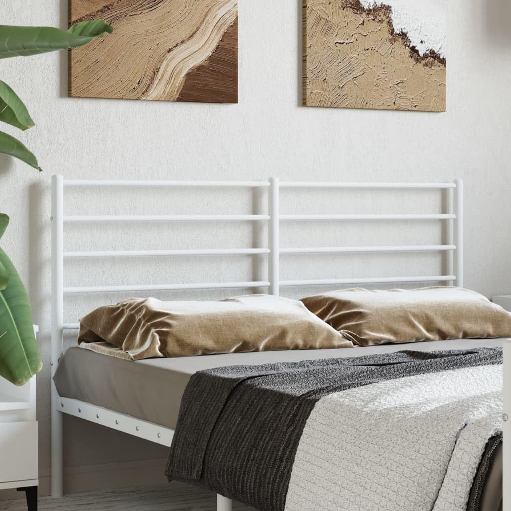 vidaXL 53.1" Black Metal Headboard - Robust, Powder-Coated Steel, Bed Header Features Excellent Back Support, Classic Bedroom Accessory