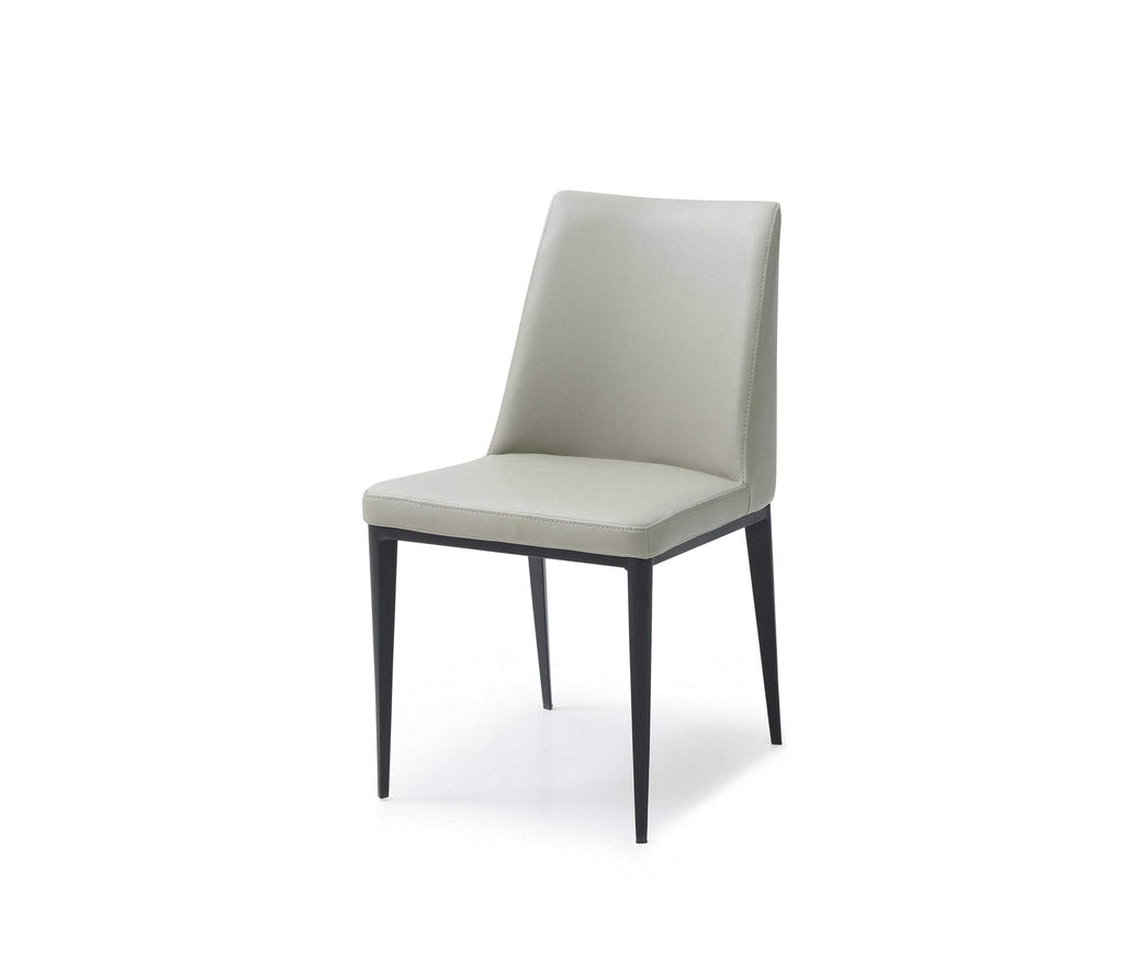 HomeRoots Set of 2 Light Grey Faux Leather and Metal Dining Chairs