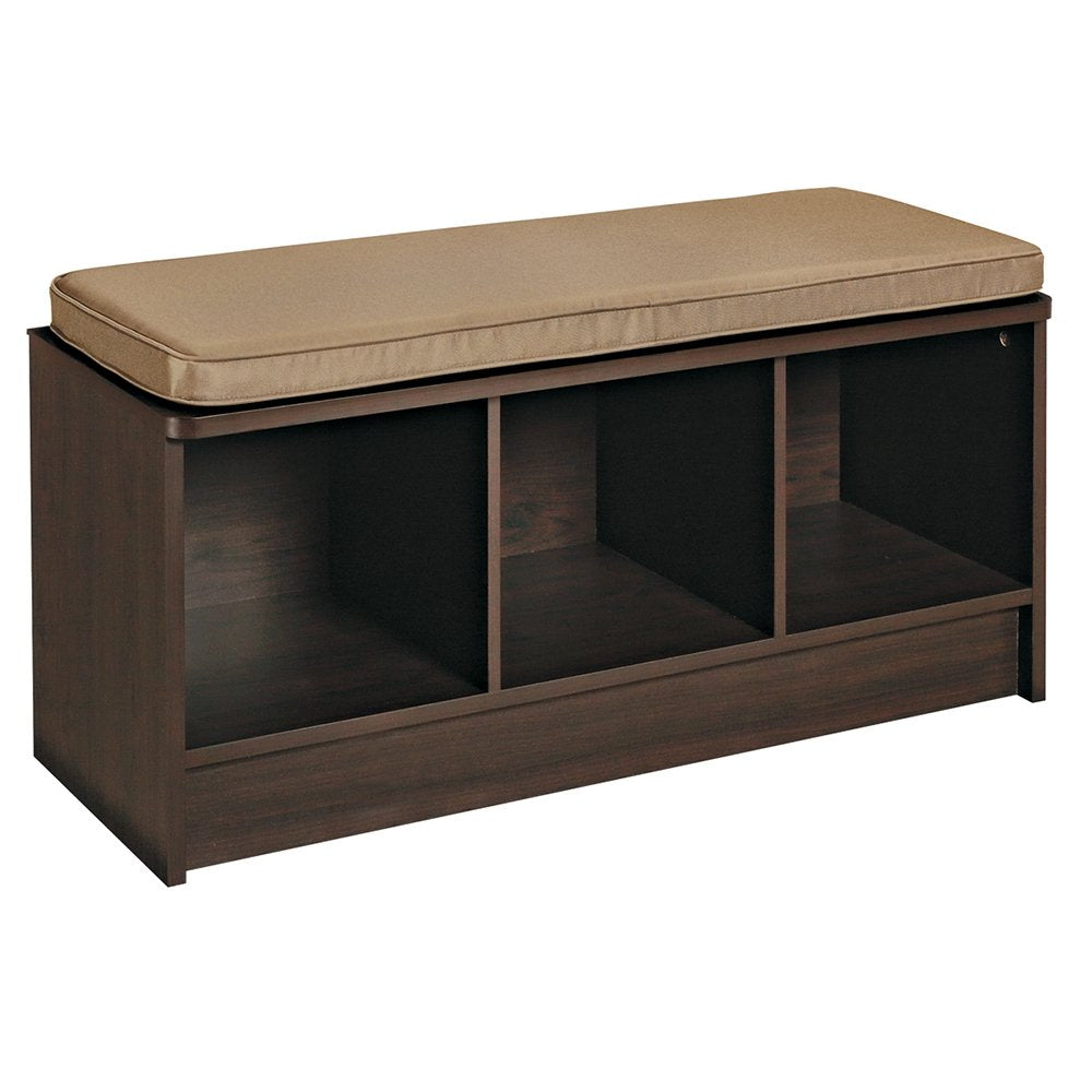Closetmaid 1570 Cubeicals 3-Cube Storage Bench, 14.01'D X 35.27'W X 18.5'H, Espresso