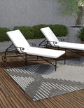 Unique Loom Outdoor Modern Collection Area Rug - Tambor (7' 1' X 10' Rectangle, Charcoal Gray/ Ivory)