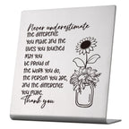 Thank You Gift for Women, Coworker, Friends, Teacher, Retirement Gifts for Coworker, Women, Desk Table Shelf Sign Decor, Inspira