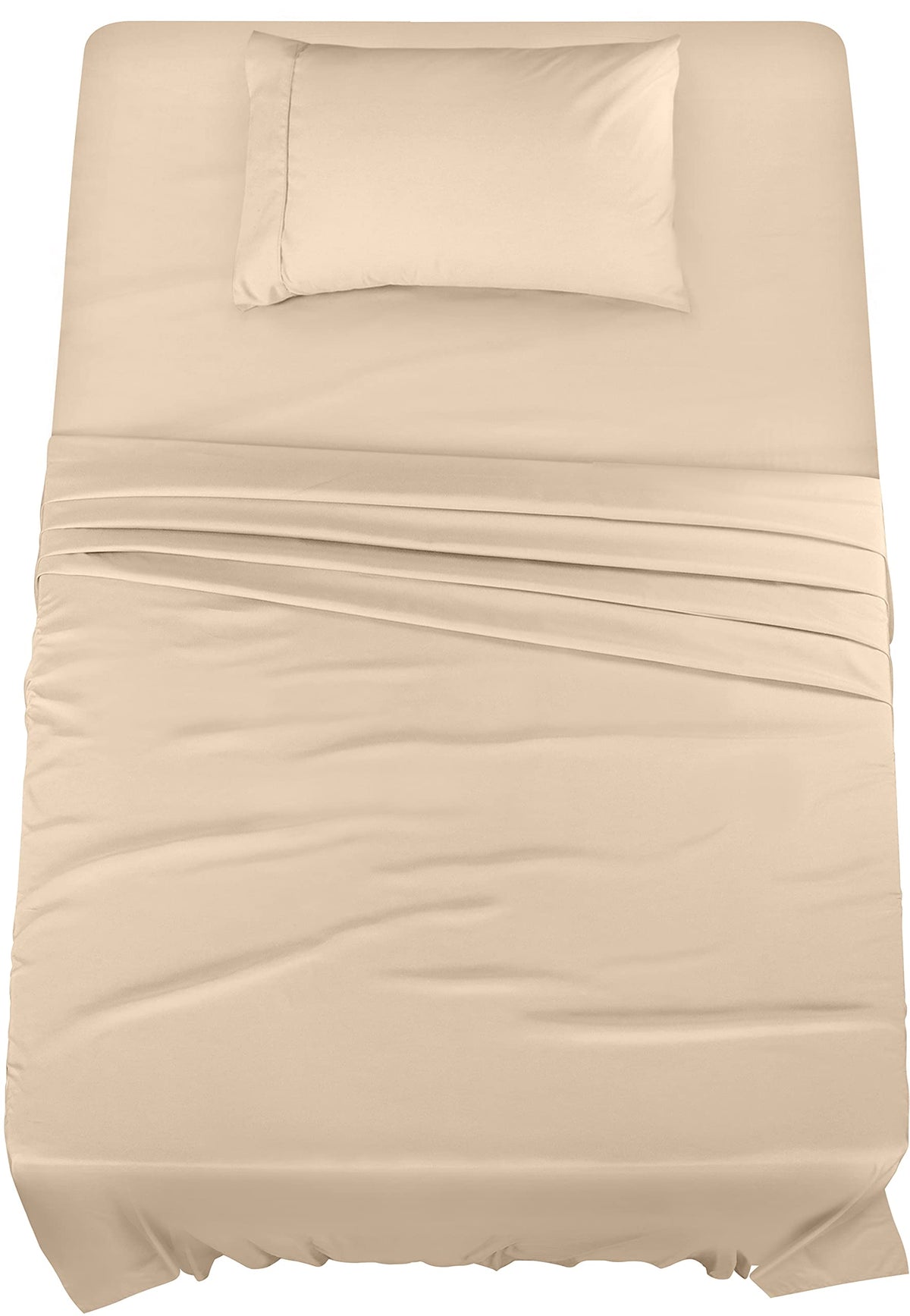 Utopia Bedding Twin Bed Sheets Set - 3 Piece Bedding - Brushed Microfiber - Shrinkage And Fade Resistant - Easy Care (Twin, Beig