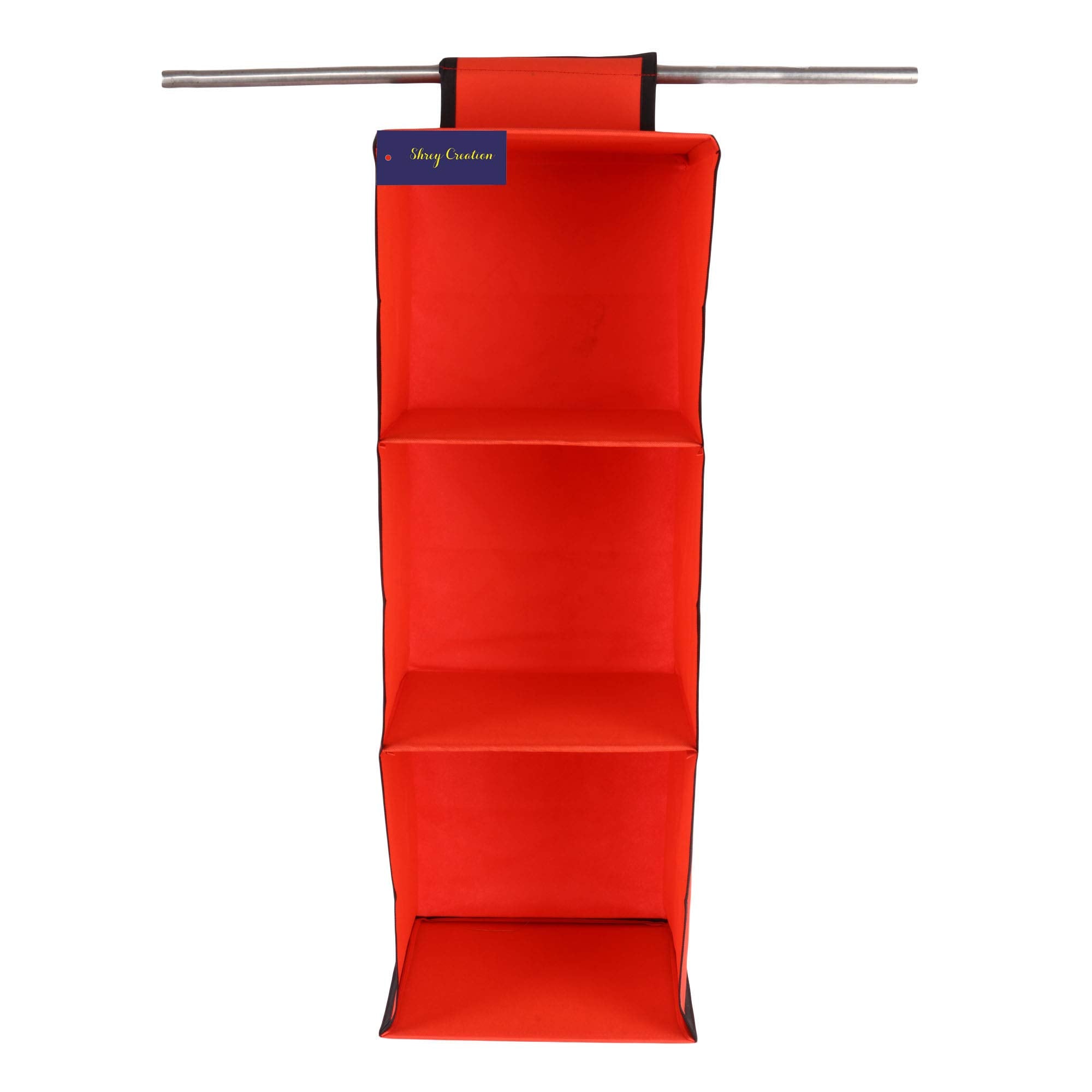 Shrey Creation Non Woven 3 Shelf/Compartment Closet Cloth Hanging Organizer/Clothes Storage Wardrobe Organiser For Almirah (Pack