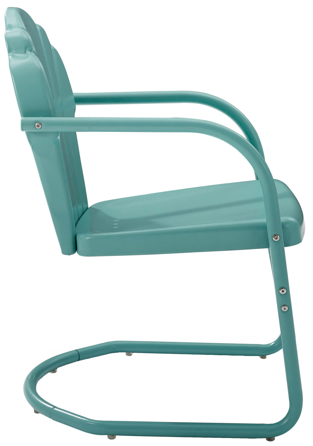 Crosley Furniture Tulip 2-Piece Outdoor Chair Set, Retro Metal Patio Chairs For Dining, Porch, Deck, Balcony, Pastel Blue Satin
