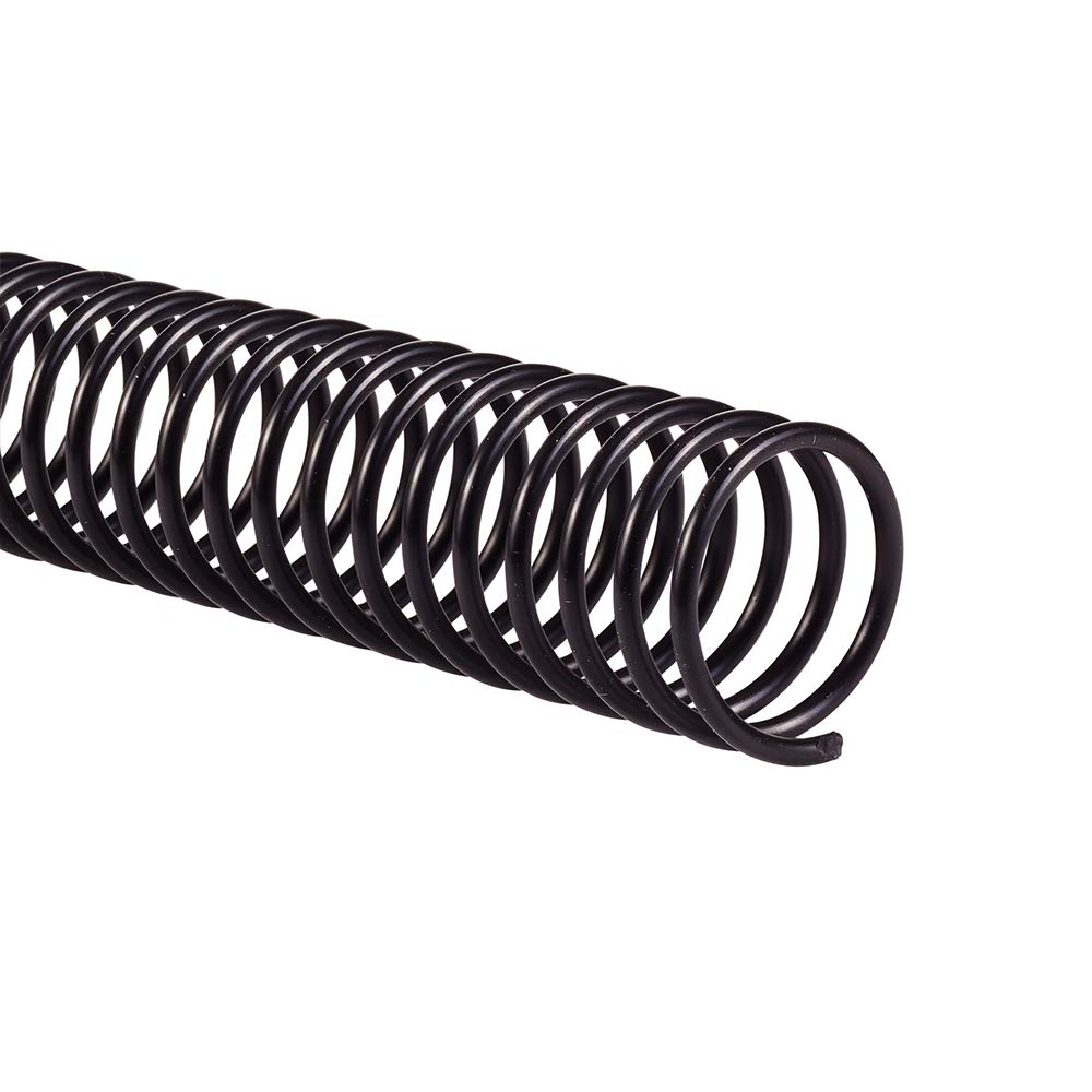 Gbc Binding Spines/Spirals/Coils, 20Mm, 160 Sheet Capacity, 4:1 Pitch, Color Coil, Black, 100 Pack (9665090)