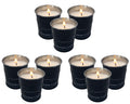 9 Pack Black Small Outdoor Citronella Candles, 1.8oz, Strong Lemongrass, Repel Scented Candles, Soy Candles, Non-Toxic, for Pati
