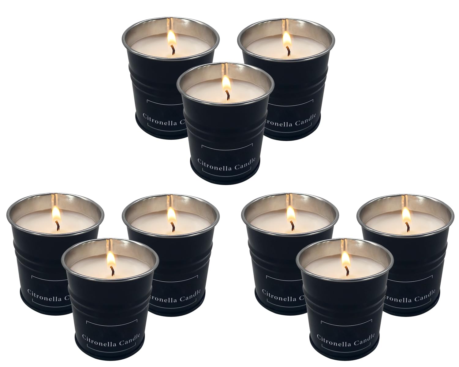 9 Pack Black Small Outdoor Citronella Candles, 1.8oz, Strong Lemongrass, Repel Scented Candles, Soy Candles, Non-Toxic, for Pati