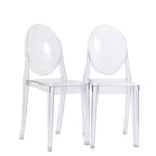 Modway Casper Modern Acrylic Stacking Two Dining Side Chairs in Clear