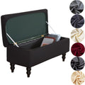 ANWUCHEN Ottoman Cover Rectangle,Stretch Storage Ottoman Cover-Jacquard Ottoman Covers Slipcover Rectangle-Removable Storage Ben