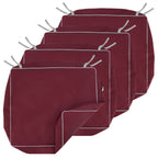 Porch Shield Patio Chair Seat Cushion Covers Set 4 Waterproof Fade Resistant Outdoor Cushion Slipcovers 22 X 20 X 4 Inch, Burgun