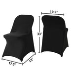 Ascoza 20 Pack Black Spandex Folding Chair Covers In Stretch Washable Fabric For Wedding, Party,Holidays,Celebration And Other Special Events