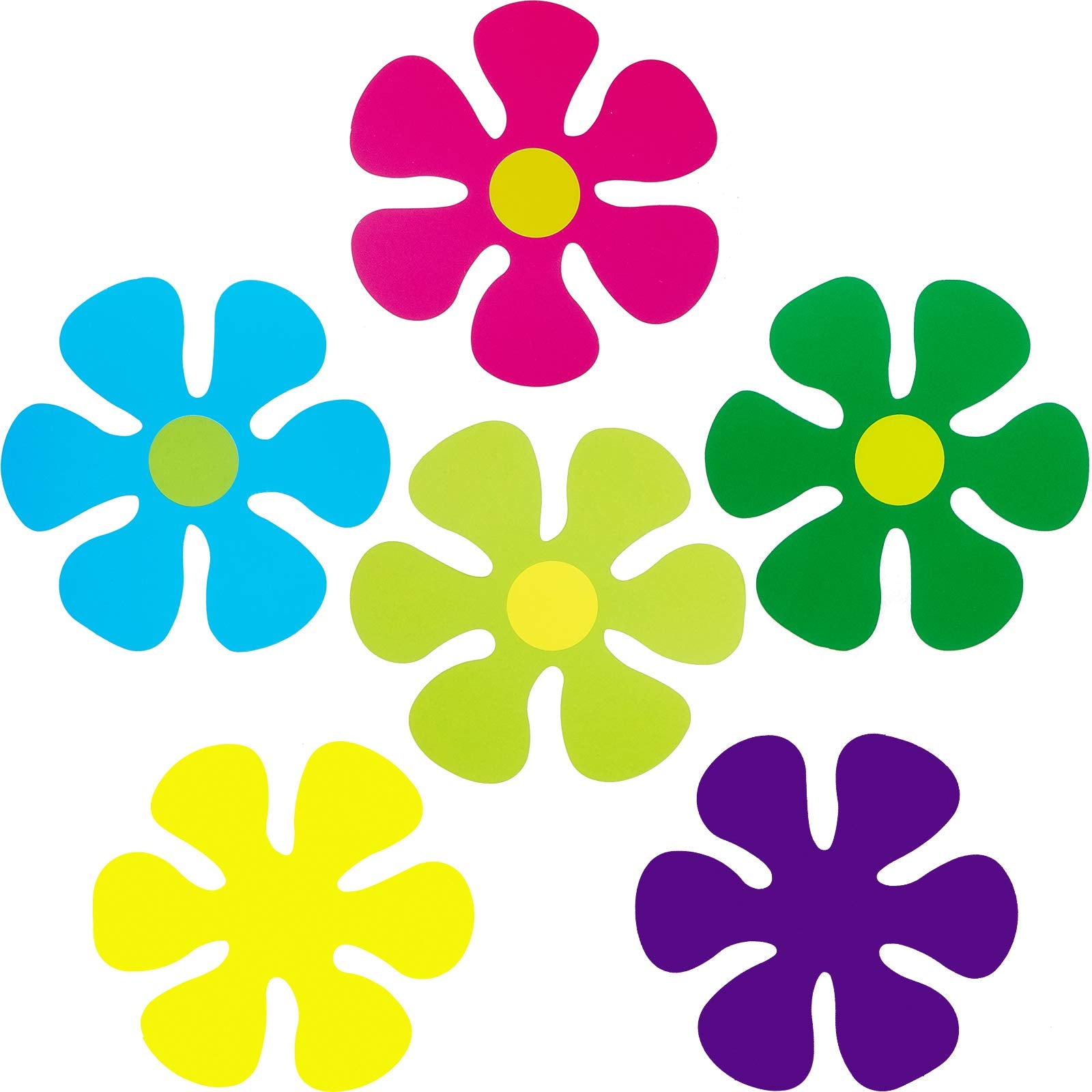 60 Pieces Flower Shaped Cutouts Mini Retro Flower Cutouts for Hippie Party Craft Home Wall Decoration