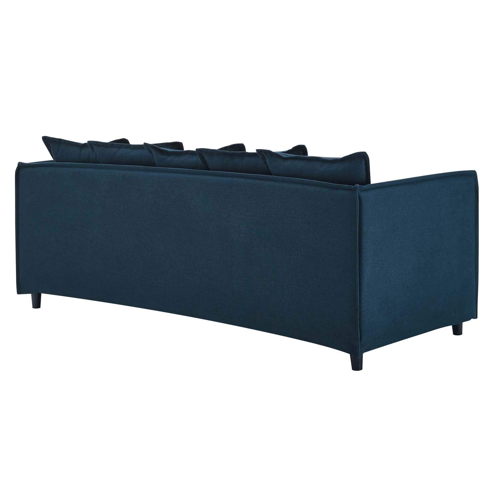 Modway Avalon Fabric Upholstered Slipcover Sofa in Azure