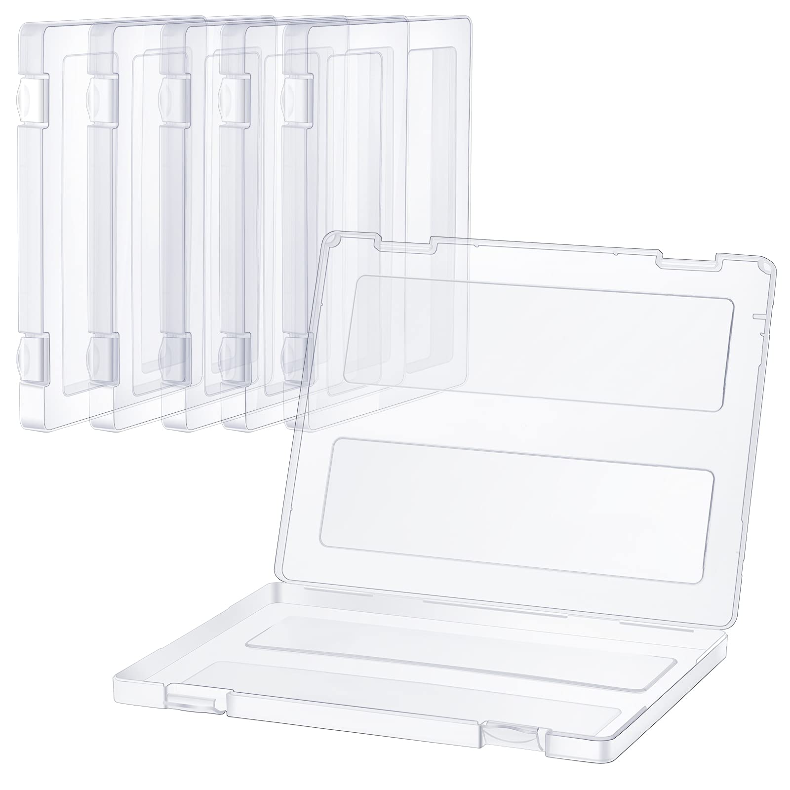 6 Pieces A4 File Box Paper Photo Storage Box A4 Portable Project Case Clear Plastic Document Magazine Organizer Box For Office S