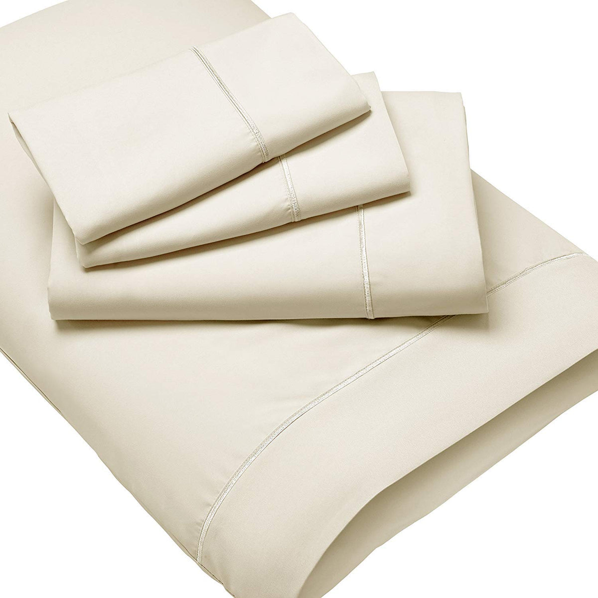 PureCare Luxury Microfiber Wrinkle Resistant Sheet Set Ivory 4 Piece Queen