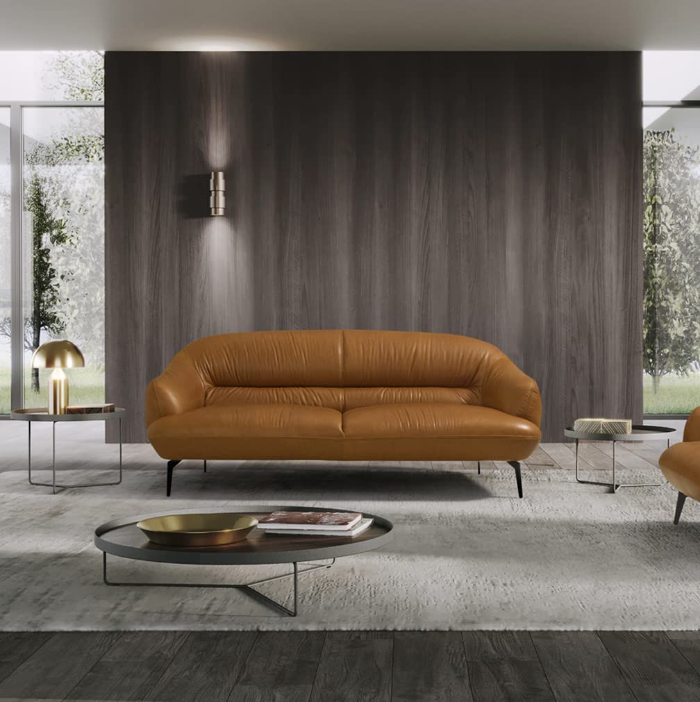 ACME Leather Upholstered Sofa in Cognac Finish