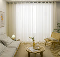 Pi Sheer Curtains Ring Top Panels,Home Decoration See Through Window Draperies For Living Room/Apartment 2 Panels (W52 X L108, Butter)