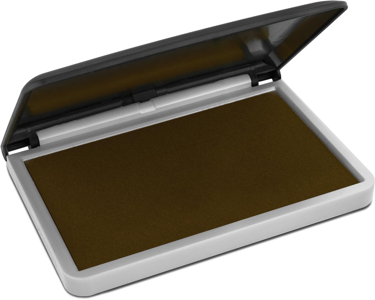 Maxmark Large Brown Stamp Pad - 2-3/4' By 4-1/4' - Premium Quality Felt Pad