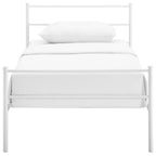 CasaFoyer Alina Platform Twin Bed Frame | Rustic Charm meets Modern Design | Sturdy Vintage Steel | Holds 1323 lbs | Cottage Aesthetic | No Box Spring Needed | Compatible with Memory Foam, Spring, Latex, Hybrid Mattresses (Mattress Not Included)