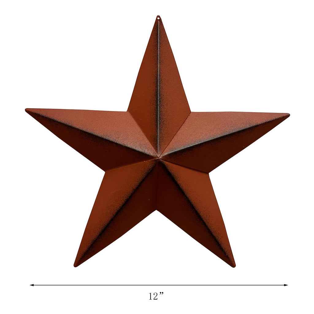 T&Garice Dimensional Metal Antique Barn Stars Wall Decor Rustic Country Primitive Star Outdoor Decor,3D Barn Star 4Th July Wall
