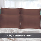Premium Coffee Pillowcases 12 Pack, Standard Queen Size, Soft Brushed 1800 Thread Count Microfiber, Allergies Free, Wrinkle Resi