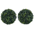 vidaXL Artificial Boxwood Balls 2 Pcs - Indoor and Outdoor Decorative Greenery - Weather-Resistant, Low Maintenance, Life-Like Plastic Boxwood Balls
