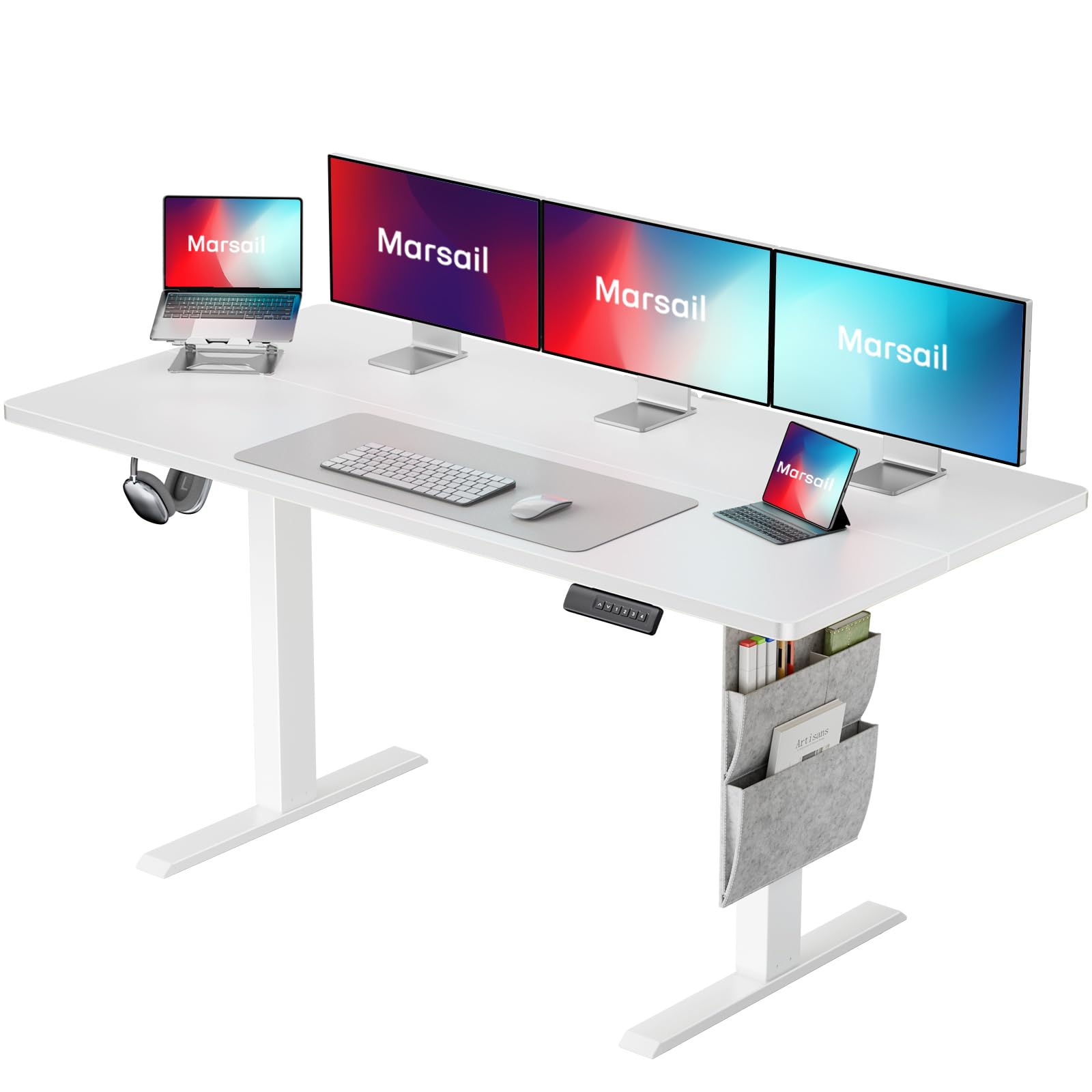 Marsail Standing Desk,Home Office Adjustable Heights Desk,Stand Up Desk,63x24 Inches Desktop Sit Stand Gaming Computer Desk for 