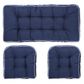 Blytieor Outdoor 3 Piece Settee Cushion Set, Patio Wicker Cushions 1 Loveseat Cushion & 2 U-Shape Cushion