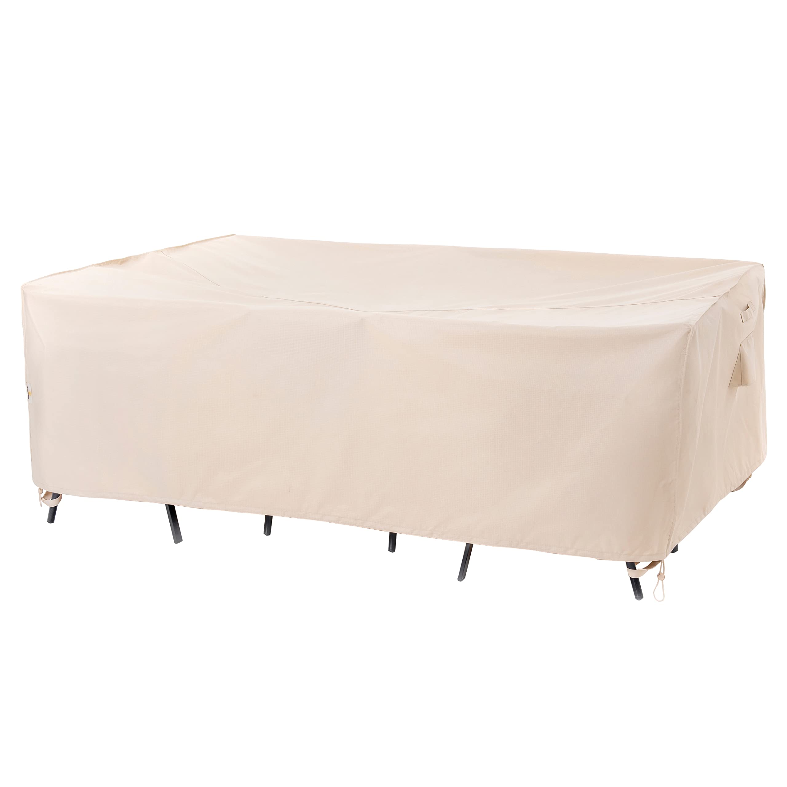 F&J Outdoors Patio Furniture Covers, Waterproof Uv Resistant For Table & Chairs Set, Beige, 62'X42'